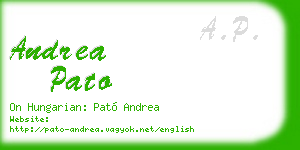 andrea pato business card